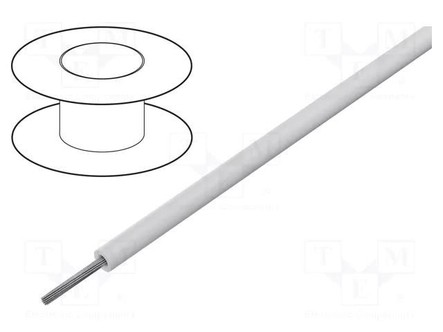 Wire; ThermoThin; stranded; Cu; 30AWG; PFA; white; 600V; 30.5m; 100ft ALPHA WIRE 2630-WH005