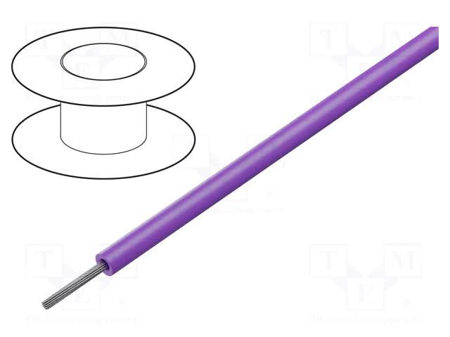 Wire; HookUp Wire; stranded; Cu; 18AWG; Insulation: PVC; violet ALPHA WIRE 421816-VI005