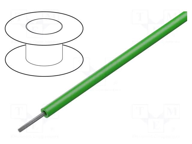 Wire; ThermoThin; stranded; Cu; 22AWG; PFA; green; 600V; 30.5m; 100ft ALPHA WIRE 2622-GR005