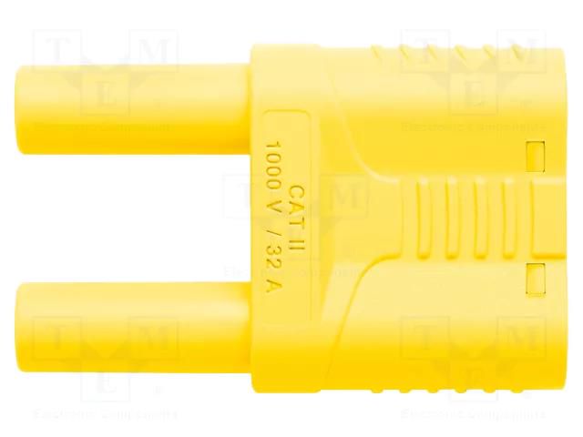 Connector: 4mm banana; stackable safety shunt; 32A; 1kVAC; yellow SCHÜTZINGER SKURZ610019-4NI-GE