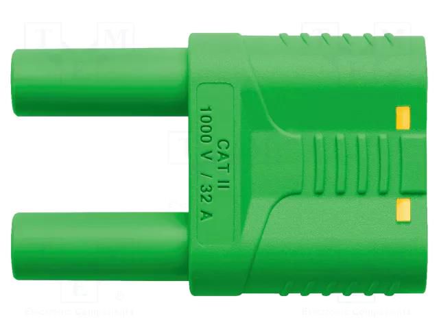 Connector: 4mm banana; stackable safety shunt; 32A; 1kVAC SCHÜTZINGER SKURZ610019-4NI-GG