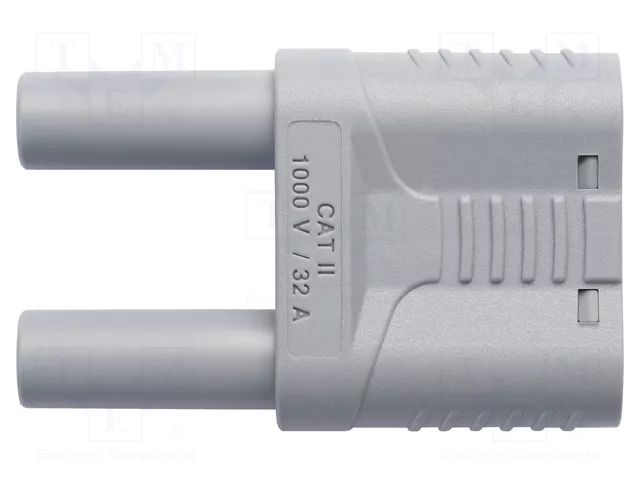 Connector: 4mm banana; stackable safety shunt; 32A; 1kVAC; grey SCHÜTZINGER SKURZ610019-4NI-GR