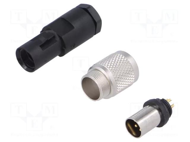 Connector: M9; plug; 712; male; PIN: 5; 125V; gold-plated; 3A; IP67 BINDER 99-0413-00-05
