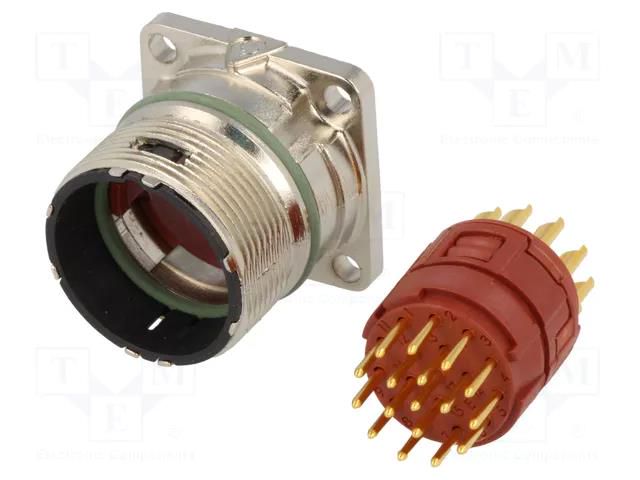 Connector: M23; socket; PIN: 17; male; soldering; straight; 7A; IP68 LAPP 75009707