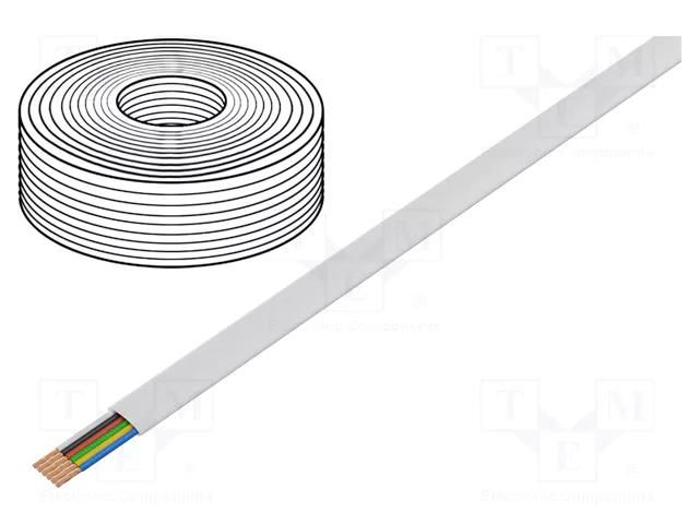 Wire: telecommunication cable; 6x28AWG; stranded; white; 100m Goobay TEL-006CCA/WH-100