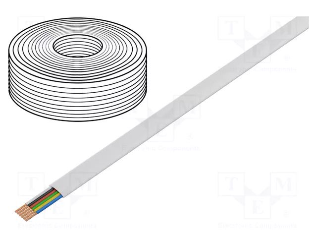 Wire: telecommunication cable; 6x28AWG; stranded; white; 100m GOOBAY TEL-006CCA/WH-100
