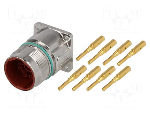 Connector: M23; socket; PIN: 8(4+4); male; crimped; straight; IP68 LAPP 75009695