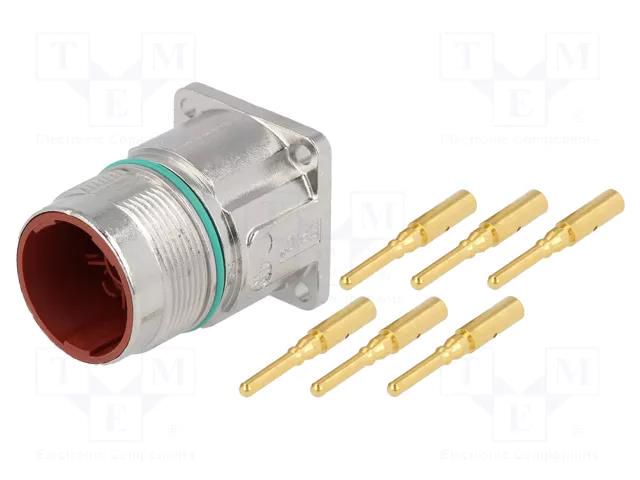 Connector: M23; socket; PIN: 6; male; crimped; straight; 25A; IP68 LAPP 75009691