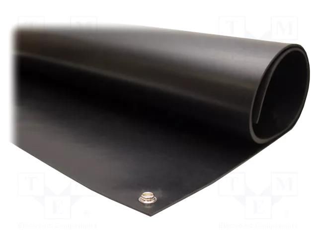 Mat: floor; ESD; black; L: 1200mm; W: 600mm; Thk: 2mm; neoprene rubber COBA EUROPE COBA-CBF010004