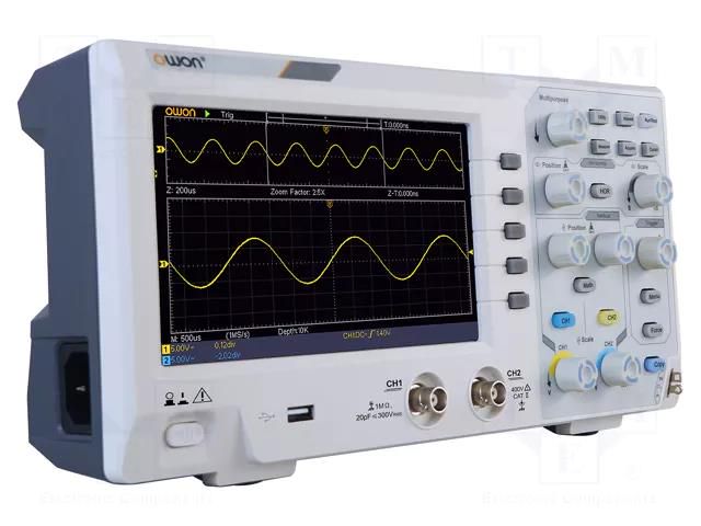 Oscilloscope: digital; Ch: 2; 100MHz; 1Gsps; 10kpts; LCD 7"; SDS OWON SDS1102