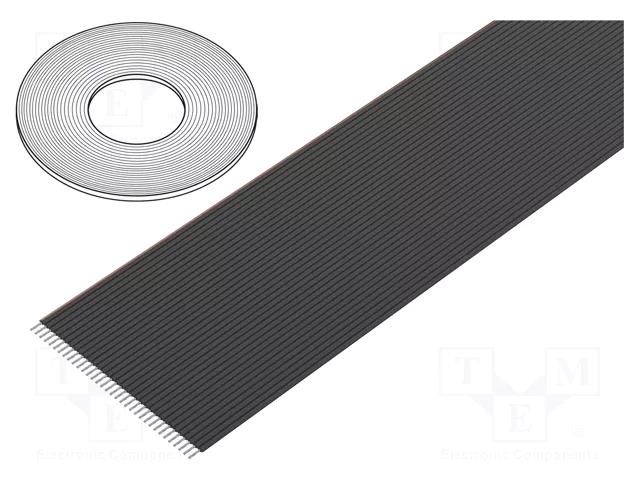 Wire: ribbon; 1.27mm; stranded; Cu; unshielded; PVC; black; 30.5m 3M 3319-60