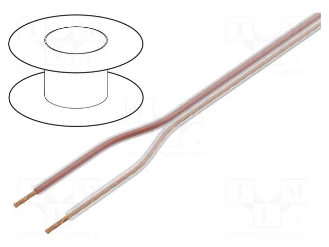 Wire: loudspeaker cable; 2x1.5mm2; stranded; CCA; transparent TASKER TAS-TSK64