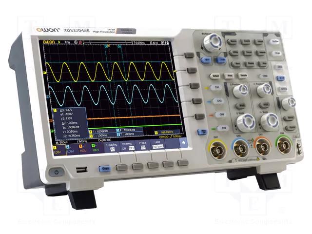 Oscilloscope: digital; Ch: 4; 200MHz; 1Gsps; 40Mpts; LCD TFT 8" OWON XDS3204AE/B