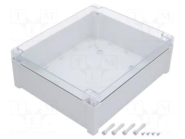 Enclosure: multipurpose; X: 289mm; Y: 344mm; Z: 117mm; TEMPO; grey FIBOX TPC342912T