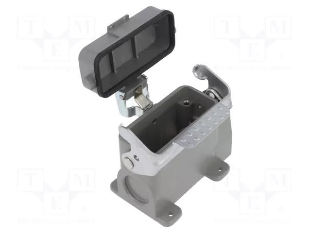 Enclosure: for HDC connectors; size D10A; with latch; with cover DEGSON ELECTRONICS D10A-SF-1L-CV-M25