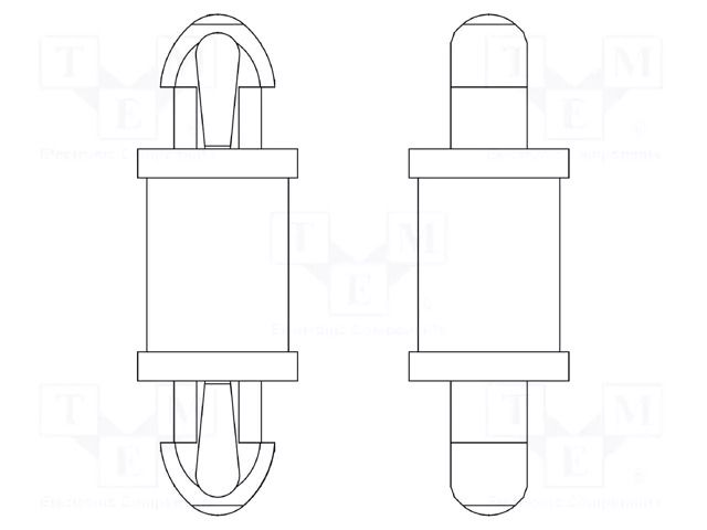 PCB distance; polyamide 66; L: 4.8mm; latch/latch; natural; 8G808 DREMEC DR8G808V41437
