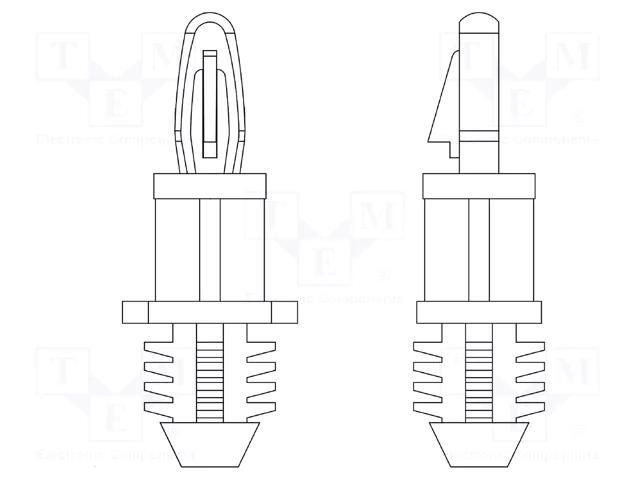 PCB distance; polyamide 66; L: 4.8mm; natural; UL94V-2; 8G812 DREMEC DR8G812V41010