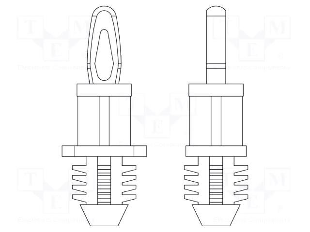 PCB distance; polyamide 66; L: 4.8mm; natural; UL94V-0; 8G812 DREMEC DR8G812V41606