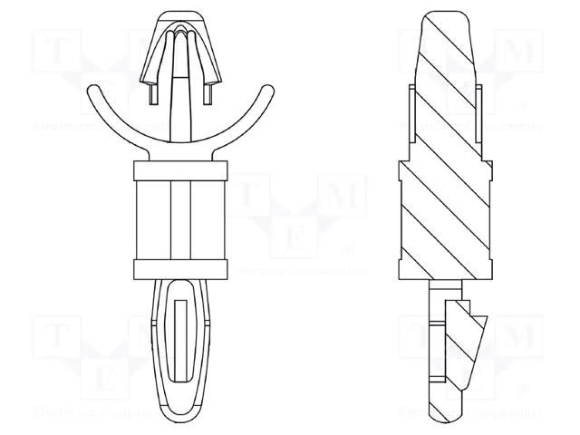PCB distance; polyamide 66; L: 4.8mm; latch/latch; natural DREMEC DR8G813V40948