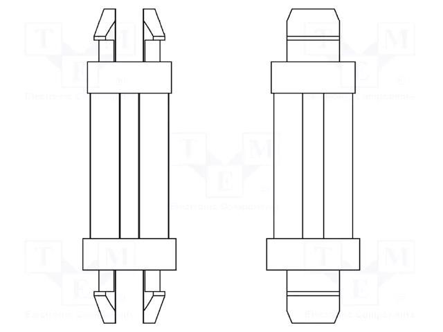 PCB distance; polyamide 66; L: 11.1mm; latch/latch; black; UL94V-2 DREMEC DR8G801V40250