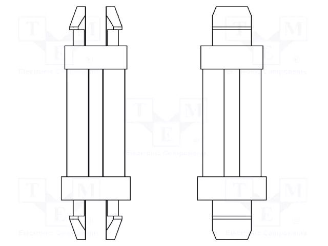 PCB distance; polyamide 66; L: 14.3mm; latch/latch; black; UL94V-2 DREMEC DR8G801V40276