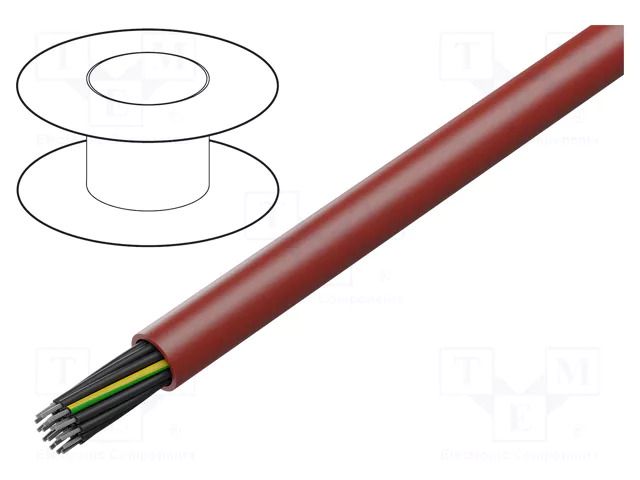 Wire; SiHF; 18G1mm2; Cu; stranded; silicone; brown-red; -60÷180°C HELUKABEL SIHF18X1
