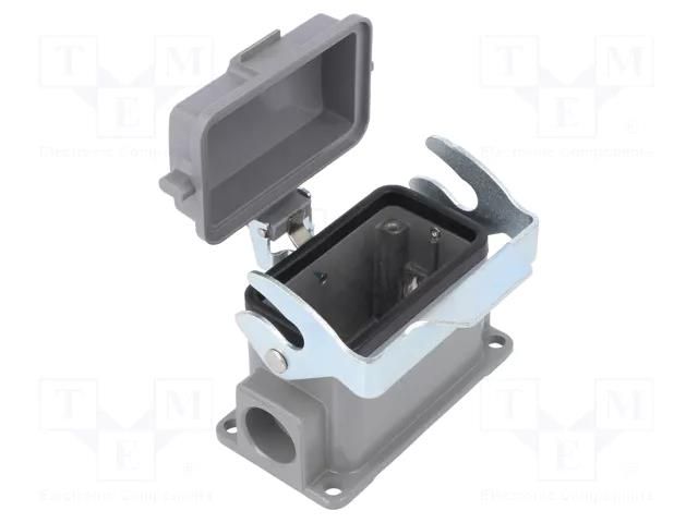 Enclosure: for HDC connectors; size D10B; with latch; with cover DEGSON ELECTRONICS D10B-SF-1L-CV-PG16