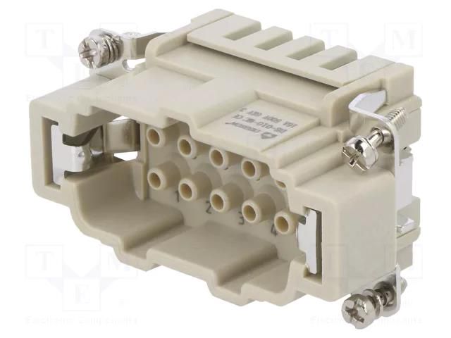 Connector: HDC; contact insert; male; DE; PIN: 10; 10+PE; size D10B DEGSON ELECTRONICS DE-010-MC