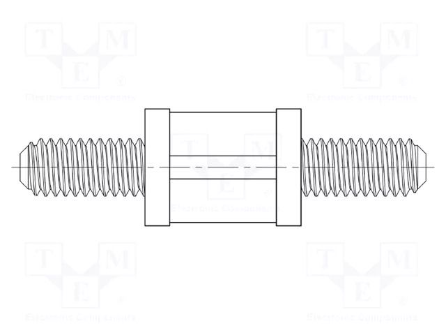 Spacer sleeve; cylindrical; polyamide 66; UNC6-32; 9.5mm; natural DREMEC DR8G516V40809