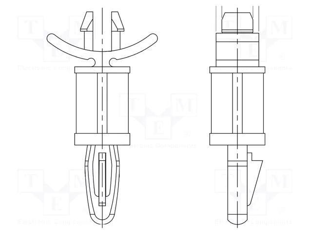 PCB distance; polyamide 66; L: 4.8mm; latch/latch; natural DREMEC DR8G814V41087