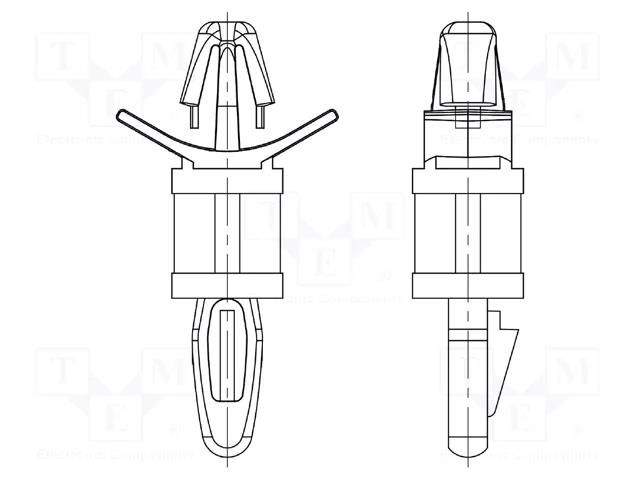 PCB distance; polyamide; L: 19.1mm; snap fastener; natural DREMEC DR8G813V40354