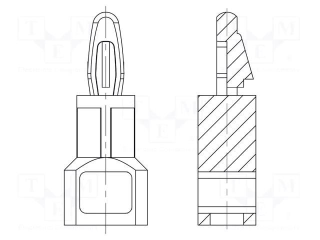 Assembly stud; polyamide 66; L: 22.2mm; Plate mount.hole dia: 4mm DREMEC DR8G816V40344