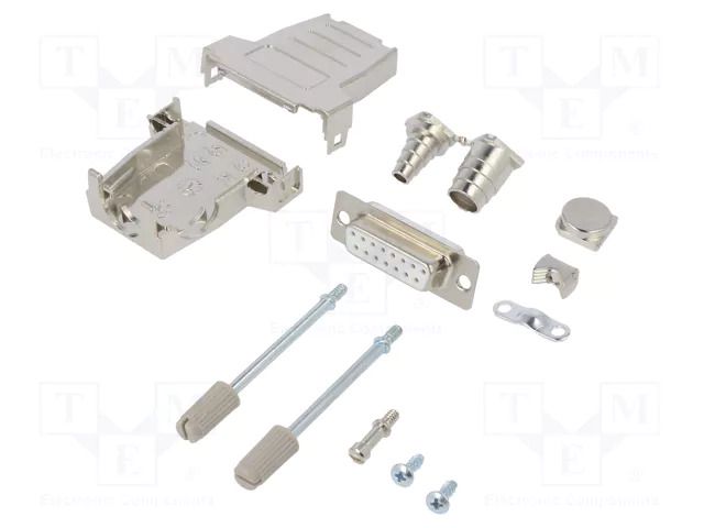 Connector: D-Sub; PIN: 15; plug; female; soldering; for cable; white ENCITECH DSSK15-M-DBS-W-K