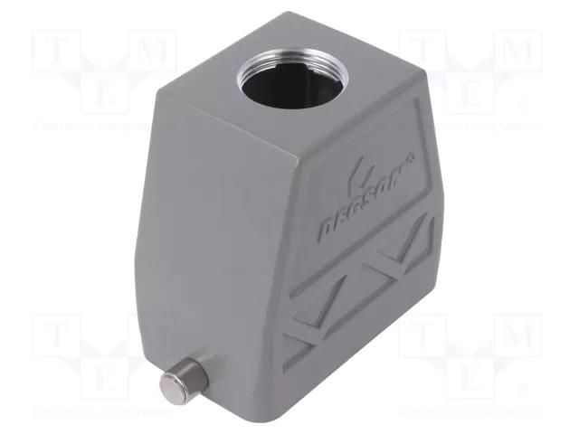 Enclosure: for HDC connectors; size D10B; for cable; for latch DEGSON ELECTRONICS D10B-TEH-2G-M25