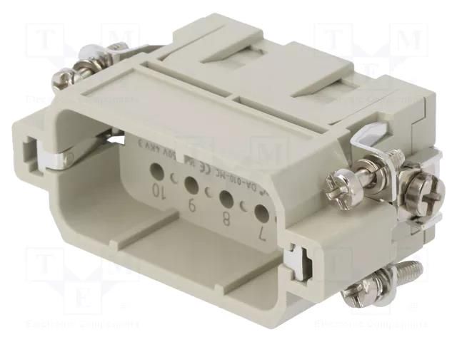 Connector: HDC; contact insert; male; DA; PIN: 10; 10+PE; size D10A DEGSON ELECTRONICS DA-010-MC