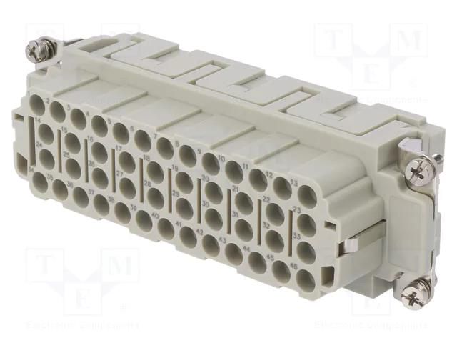 Connector: HDC; contact insert; female; DEE; PIN: 46; 46+PE; crimped DEGSON ELECTRONICS DEE-046-FC
