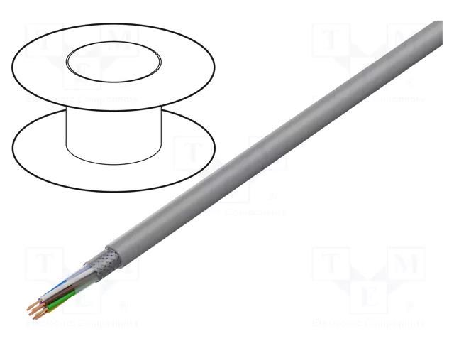 Wire; LiY-CY; 8x0.34mm2; shielded,tinned copper braid; PVC; grey HELUKABEL LIYCY8X0.34