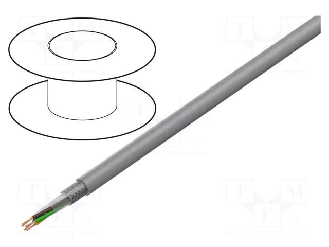 Wire; LiY-CY; 5x0.75mm2; shielded,tinned copper braid; PVC; grey HELUKABEL LIYCY5X0.75