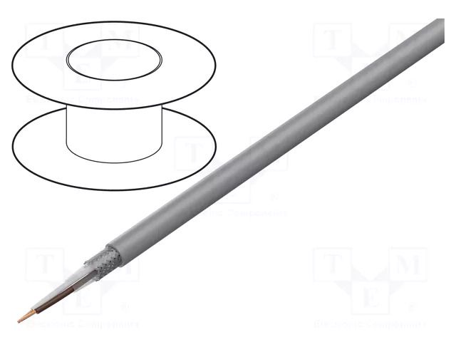 Wire; ELITRONIC® LIYCY; 2x0.25mm2; tinned copper braid; PVC; grey TKD TKD-0500307