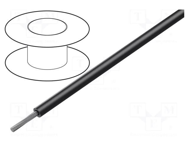 Wire; HookUp Wire; stranded; Cu; 12AWG; PVC; black; 1kV; 305m; 1000ft ALPHA WIRE 1560-BK001