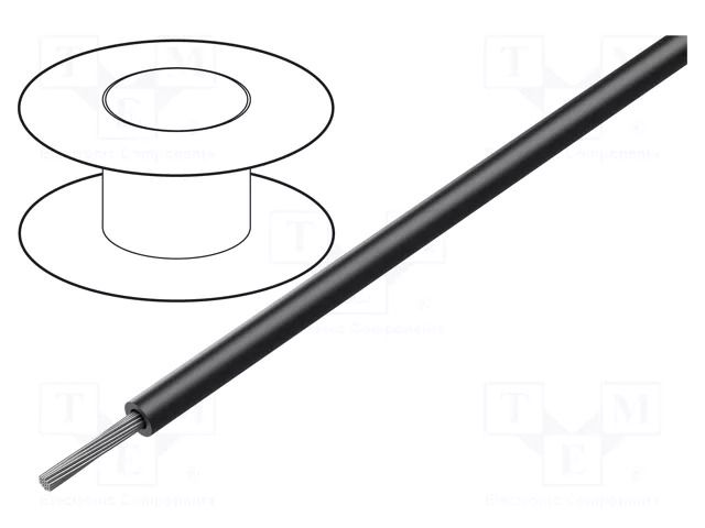 Wire; stranded; Cu; 22AWG; TFE; black; 600V; 305m; 1x22AWG; 1000ft BELDEN 83005.0101000
