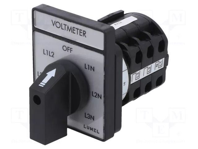 Switch: voltmeter cam switch; Stabl.pos: 7; 16A; for building in LUMEL PKT4-C43LXXXOFA000