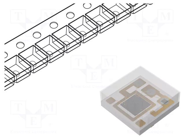 Programmable LED; RGB; SMD; 0707; 5VDC; 1.8x1.8x0.65mm; 120°; 5mA LUMEX SMD-LX0707RGB-TR
