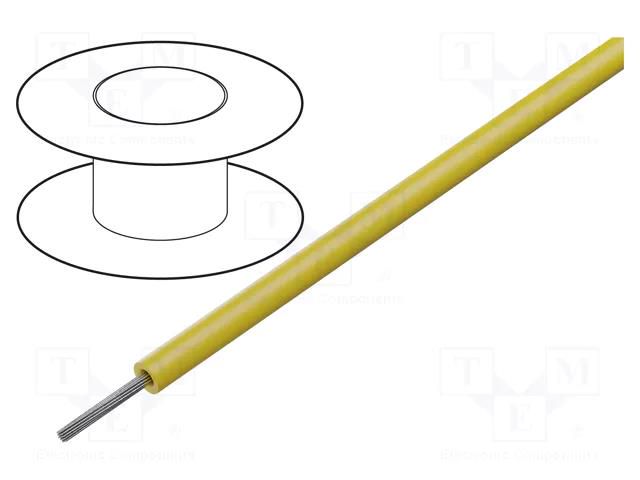 Wire; stranded; Cu; 24AWG; PVC; yellow; 600V; 30m; 100ft BELDEN 8504.004100