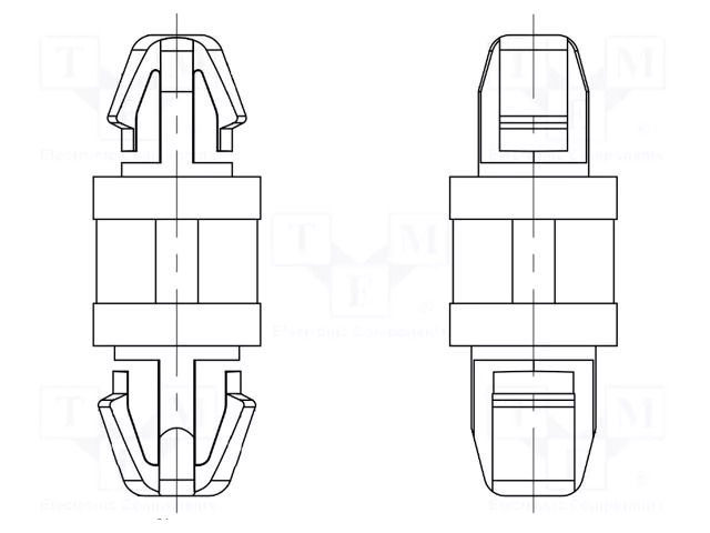 PCB distance; polyamide 66; L: 6mm; latch/latch; natural; UL94V-2 DREMEC DR8G817V40412