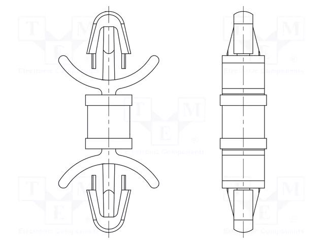 PCB distance; polyamide 66; L: 7.9mm; latch/latch; black; UL94V-2 DREMEC DR8G817V43127