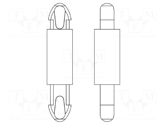 PCB distance; polyamide 66; L: 5mm; latch/latch; natural; UL94V-2 DREMEC DR8G806V40133