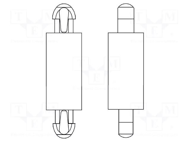 PCB distance; polyamide 66; L: 1.6mm; latch/latch; natural; 8G807 DREMEC DR8G807V41765