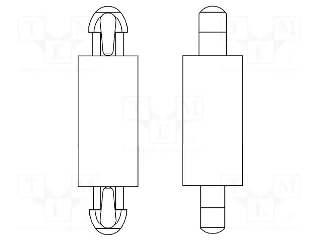 PCB distance; polyamide 66; L: 1.6mm; latch/latch; natural; 8G807 DREMEC DR8G807V41765