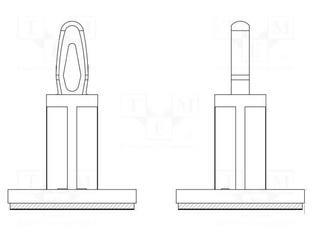 PCB distance; rubber; L: 16mm; self-adhesive,snap fastener DREMEC DR8GB07V43418